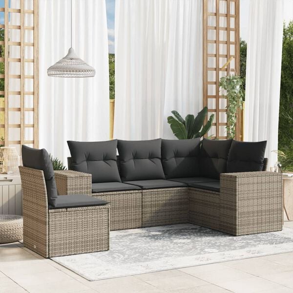 vidaXL Garden Sofa Set Grey