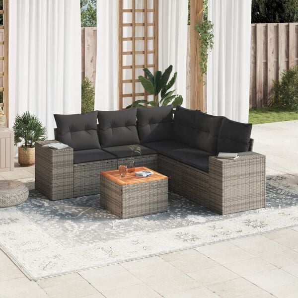 vidaXL Garden Sofa Set Grey