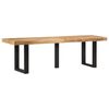 vidaXL Bench Brown and black Solid mango wood and steel 63 in Industrial