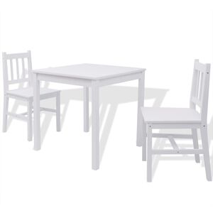 vidaXL Dining Table And Chair White Pinewood Small Durable