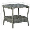 vidaXL Garden Table Light gray PE rattan, powder-coated steel, PP board