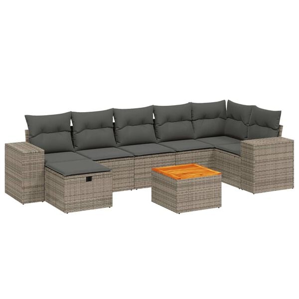 vidaXL Garden Sofa Set Grey, Dark Grey