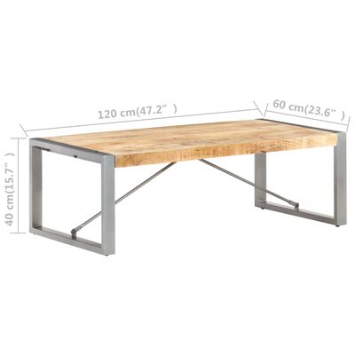 vidaXL Coffee Table 47.2"x23.6"x15.7" Rough Mango Wood