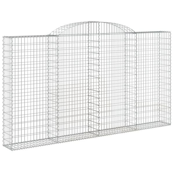 vidaXL Arched Gabion Baskets 5 pcs 118.1x11.8x160/180" Galvanised Iron