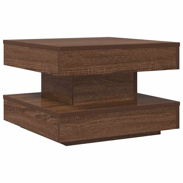 vidaXL Coffee Table Brown oak Engineered wood 19.7 x 19.7 x 13.6 in