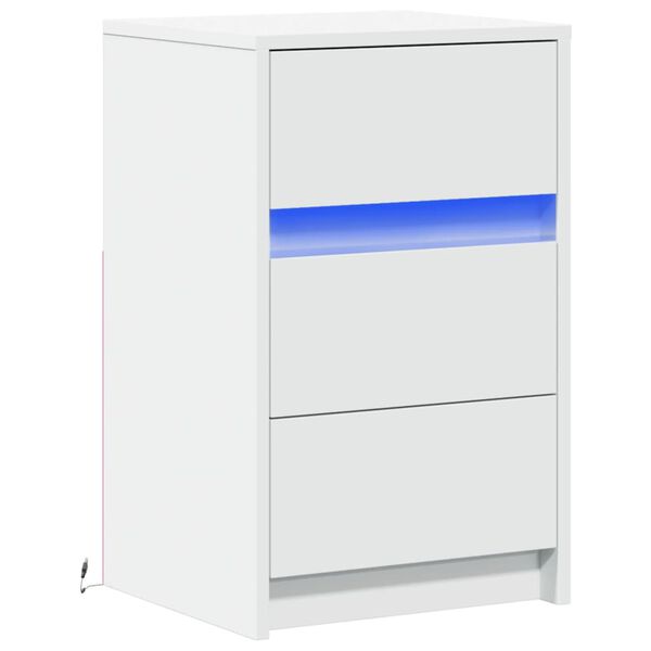 vidaXL Bedside Cabinet White Engineered wood Small Bedside Cabinet
