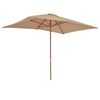 vidaXL Garden Parasol Taupe Polyester, Laminated bamboo, Hardwood