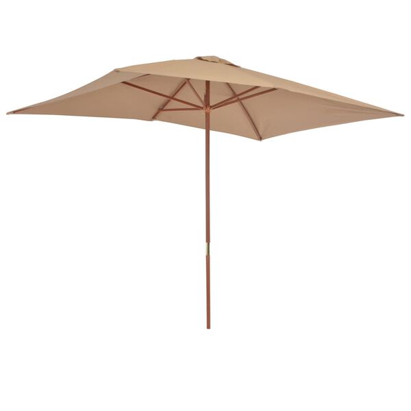 vidaXL Garden Parasol Taupe Polyester, Laminated bamboo, Hardwood