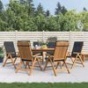 vidaXL Reclining Garden Chair Set of 6 Natural Solid Teak Wood Standard