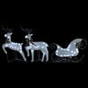 vidaXL Reindeer And Sleigh Christmas Decoration Set of 4 White Mesh, Metal
