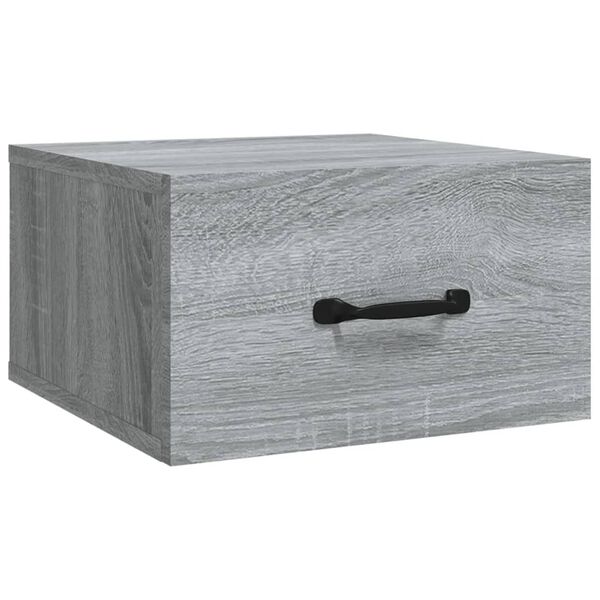 vidaXL Wall-mounted Bedside Cabinet Grey Sonoma Engineered wood