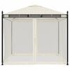 vidaXL Gazebo with Mesh Walls Cream 9.6'x9.6' Steel