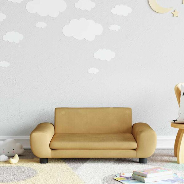 vidaXL Kids Sofa Brown 27.6x17.7x13.0" Velvet