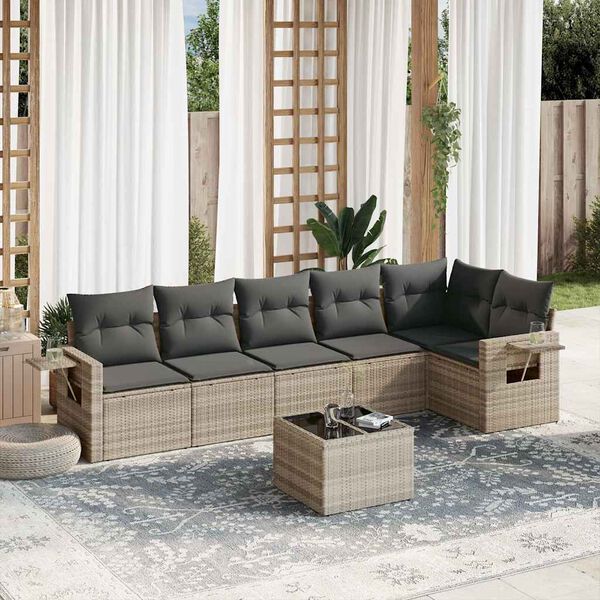 vidaXL Garden Sofa Set Light Gray, Dark Gray