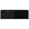 vidaXL TV Cabinet Black Engineered Wood TV Cabinet Rectangular Modern