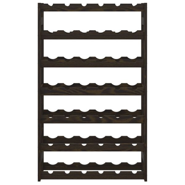 vidaXL Wine Rack for 42 Bottles Black Solid Wood Pine