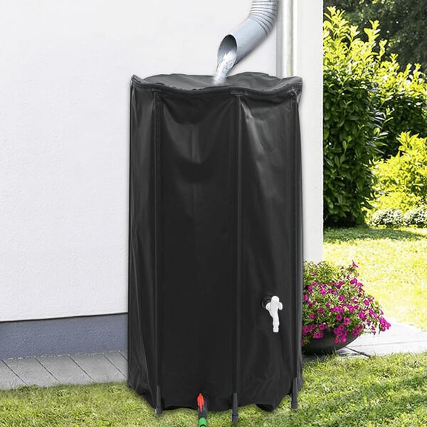 vidaXL Water Tank Black PVC Medium Collapsible Water Tank