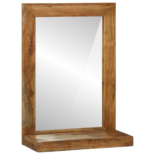 vidaXL Bathroom Mirror Brown 19.69 x 8.66 x 27.56 in Solid Acacia Wood