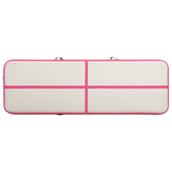 vidaXL Inflatable Gymnastics Mat with Pump 118.1x39.4x5.9" PVC Pink