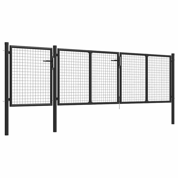 vidaXL Garden Gate Steel 157.5x29.5" Anthracite