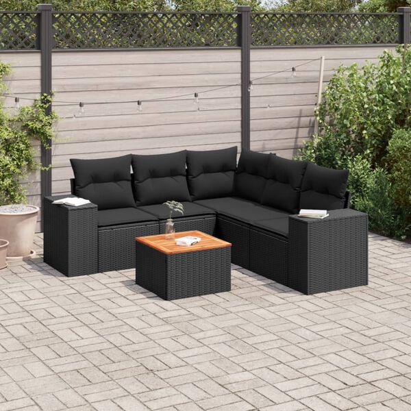 vidaXL Garden Sofa Set Black