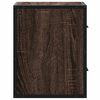 vidaXL Wall-mounted Bedside Cabinet Set of 2 Brown Oak