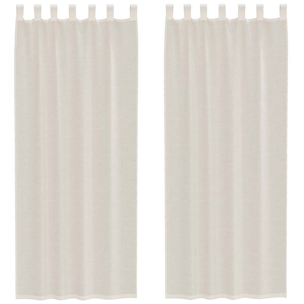 vidaXL Voile Curtains with Tab Top 2 pcs Cream