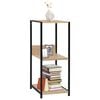 vidaXL Book Shelf Black and oak Engineered wood Small Rectangular