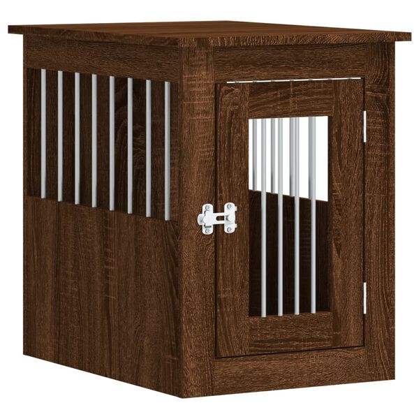 vidaXL Dog Crate Furniture Brown Oak Engineered Wood, Steel Medium