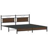 vidaXL Bed Frame Brown oak Steel, engineered wood 79 x 79 in double bed