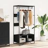vidaXL Wardrobe Black Engineered Wood, Metal Compact Wardrobe