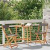 vidaXL Bistro Set with Cushion 3 pcs Oil Natural Solid Acacia Wood