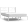 vidaXL Bed Frame White Powder-Coated Steel Double Bed Size Bed Frame