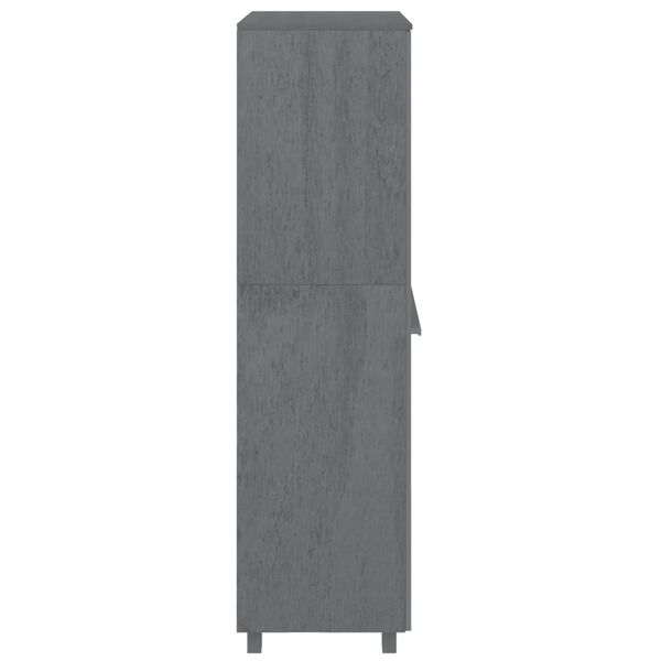 vidaXL Wardrobe Dark Gray Solid Pine Wood Medium Wardrobe Rectangular