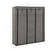 vidaXL Wardrobe Grey Non-woven fabric Medium Collapsible Wardrobe
