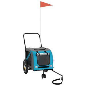 vidaXL Pet Bike Trailer Blue Oxford fabric Small Durable