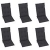 vidaXL Garden Chair Set of 6 Grey, Anthracite