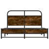 vidaXL Bed Frame Smoked Oak Steel, Engineered Wood Full Bed Frame