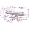 vidaXL Bed Frame Wax Brown 35.43 x 78.74 in Solid Pine Wood