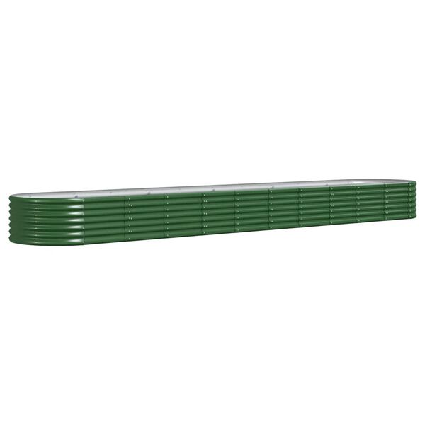 vidaXL Garden Raised Bed Green Powder-coated Steel Large Durable