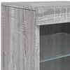 vidaXL Sideboard Grey Sonoma Engineered wood, Glass 64 x 14.6 x 26.4 in