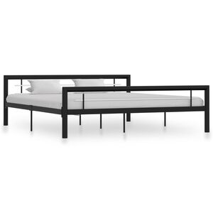 vidaXL Bed Frame Black Metal Super King Tough Build Bed Frame