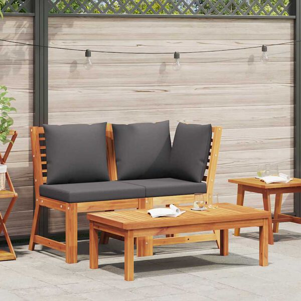 vidaXL Garden Lounge Set Dark Grey Solid acacia wood Medium Modular