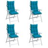 vidaXL Highback Chair Cushion Set of 4 Light Blue