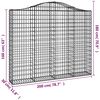 vidaXL Arched Gabion Basket 78.7x11.8x160/180" Galvanised Iron