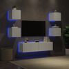 vidaXL TV Wall Unit White Engineered wood Large Rectangular Modern