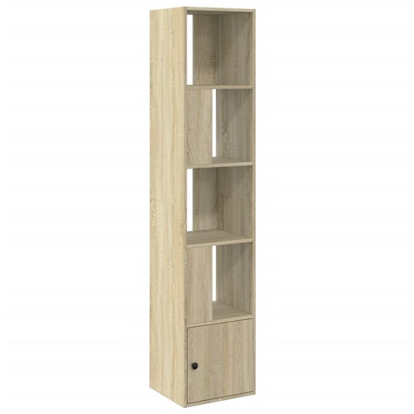 vidaXL Bookcase Sonoma oak Engineered wood 15.7x14.2x74.4 in Bookcase