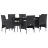 vidaXL Garden Dining Set Black, Cream White