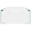 vidaXL TV Stand Clear Tempered Glass, Plastic 23.6 x 9.8 x 4.3 in