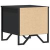 vidaXL Bedside Cabinet Black Engineered wood, metal Medium
